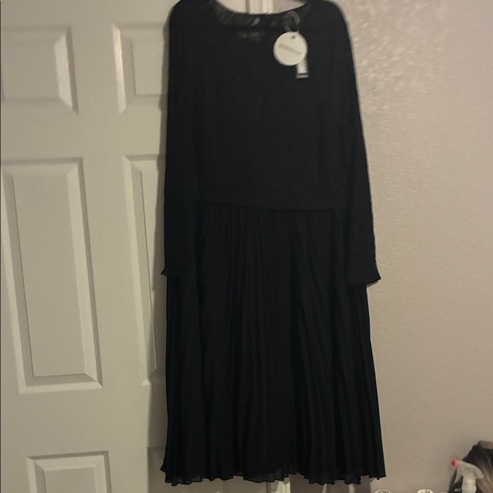 Boohoo Elegant Black Long Sleeve Dress